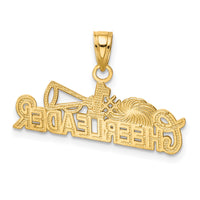10K w/ Rhodium #1 CHEERLEADER Charm-10C1030