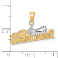 10K w/ Rhodium #1 CHEERLEADER Charm-10C1030