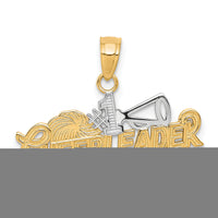 10K w/ Rhodium #1 CHEERLEADER Charm-10C1030