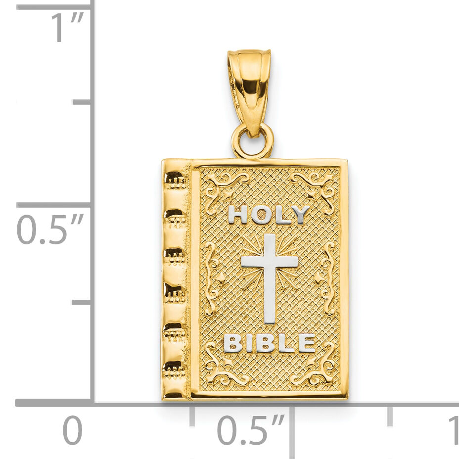 10K w/Rhodium Holy Bible Charm-10C1038