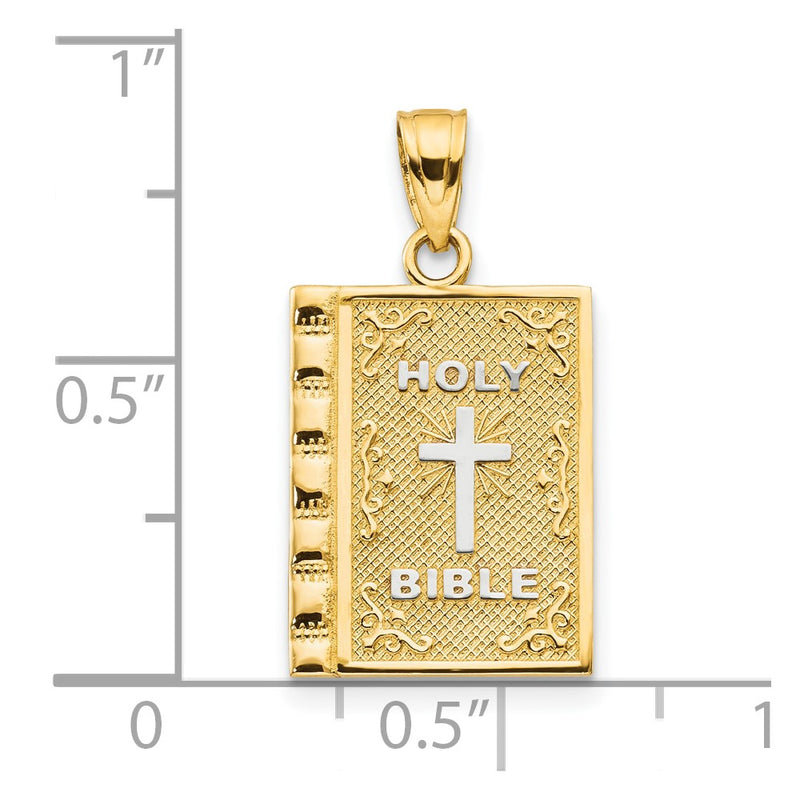 10K w/Rhodium Holy Bible Charm-10C1038