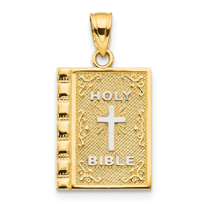 10K w/Rhodium Holy Bible Charm-10C1038