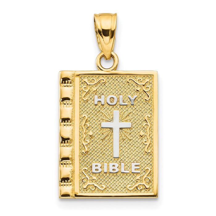 10K w/Rhodium Holy Bible Charm-10C1038