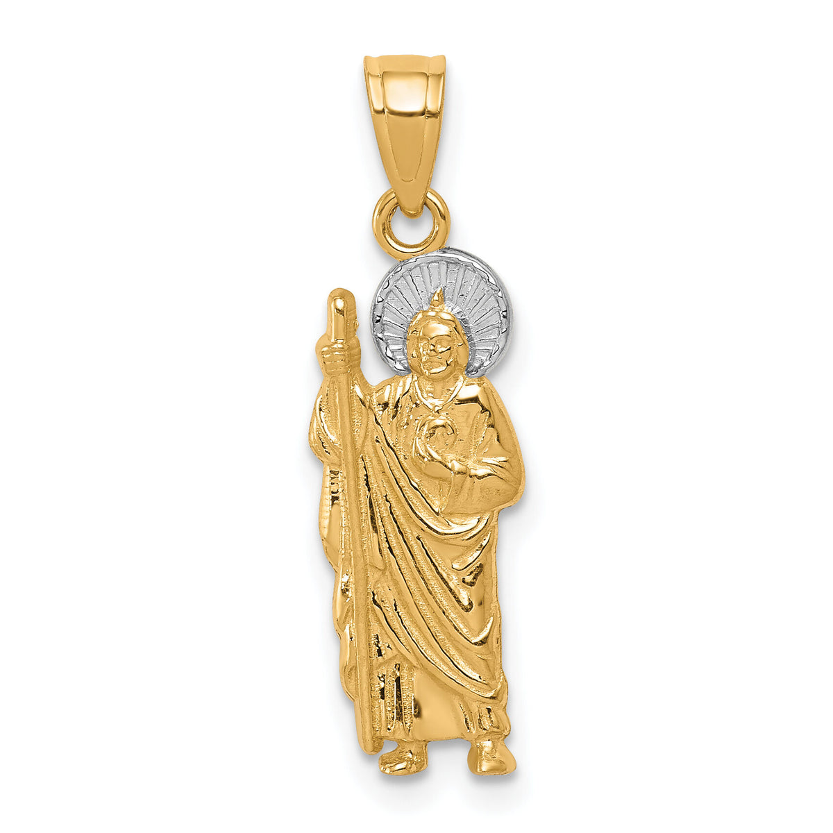 10K w/Rhodium Saint Jude Charm-10C1041