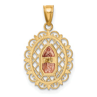 10k Two-tone with White Rhodium Our Lady of Guadalupe Pendant-10C1045