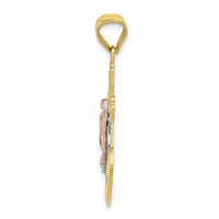 10k Two-tone w/Rhodium Mariner Blessed Mother Pendant-10C1048