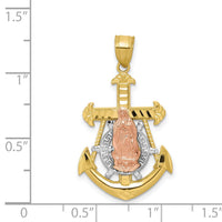 10k Two-tone w/Rhodium Mariner Blessed Mother Pendant-10C1048