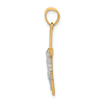 10K w/ Rhodium Crucifix Pendant-10C1050