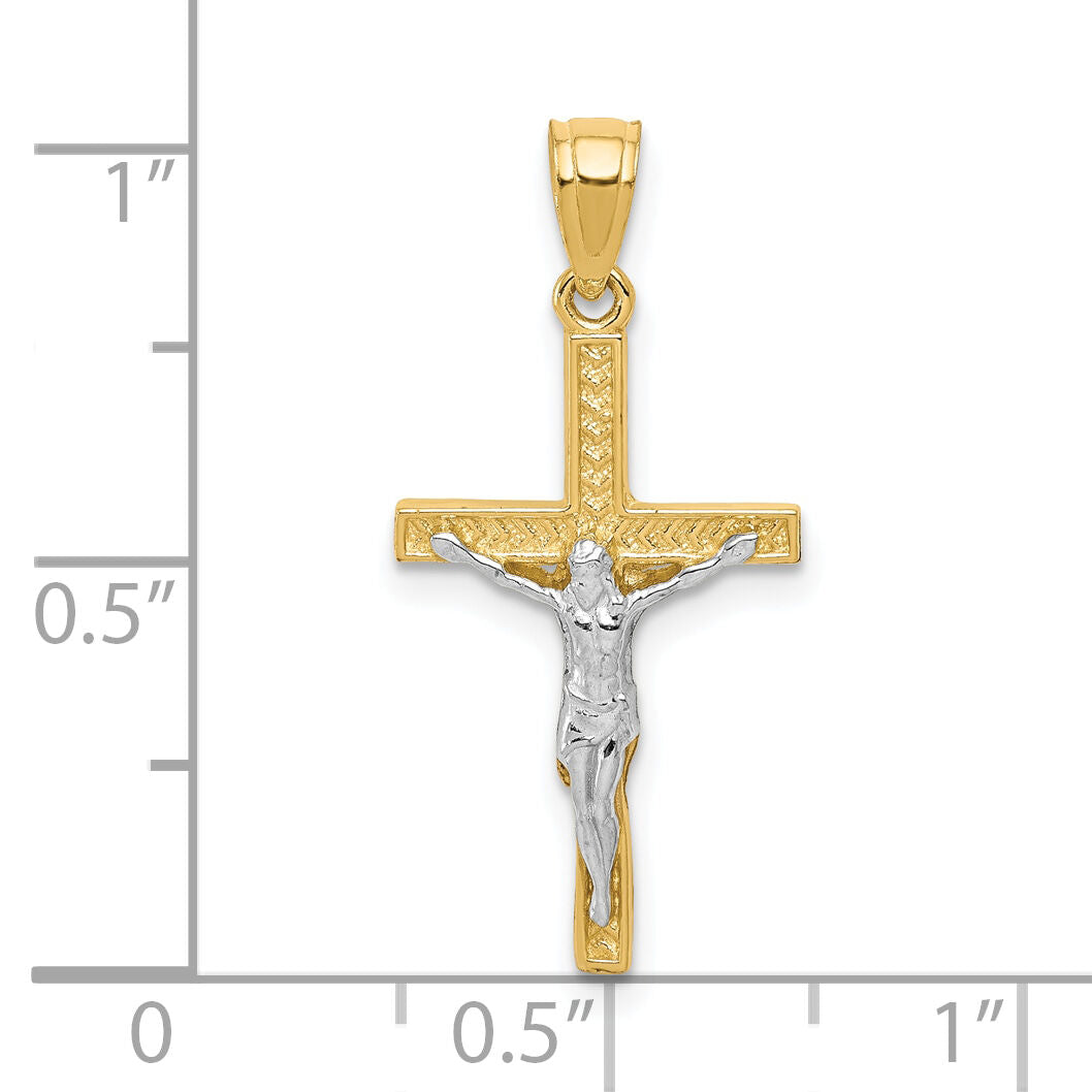 10K w/ Rhodium Crucifix Pendant-10C1050