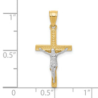10K w/ Rhodium Crucifix Pendant-10C1050