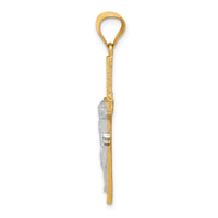 10K w/ Rhodium Crucifix Pendant-10C1051