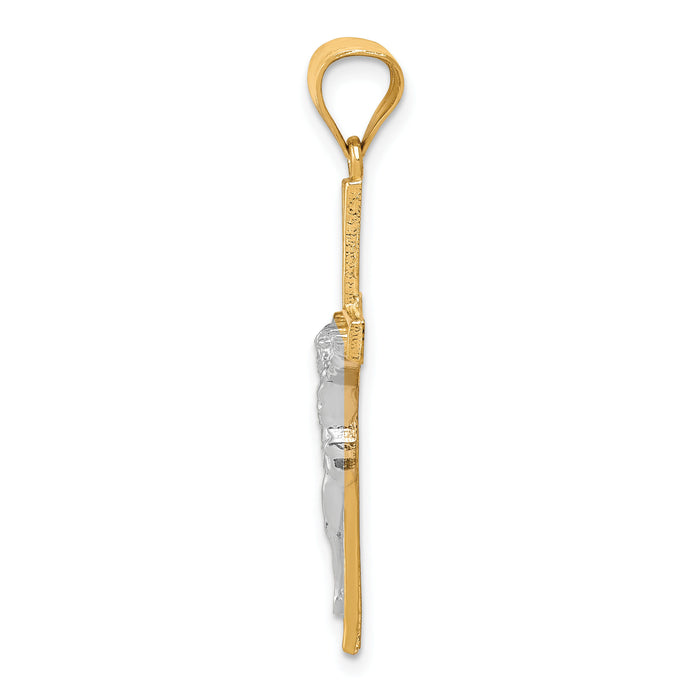 10K w/ Rhodium Crucifix Pendant-10C1051