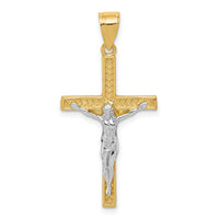 10K w/ Rhodium Crucifix Pendant-10C1051