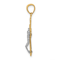 10K w/ Rhodium Filigree Crucifix Pendant-10C1053