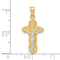 10K w/ Rhodium Crucifix Pendant-10C1055