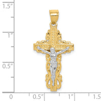 10K w/ Rhodium Crucifix Pendant-10C1056