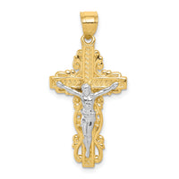10K w/ Rhodium Crucifix Pendant-10C1056