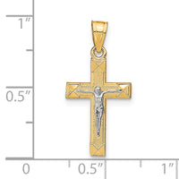 10K w/ Rhodium Small Crucifix Pendant-10C1057