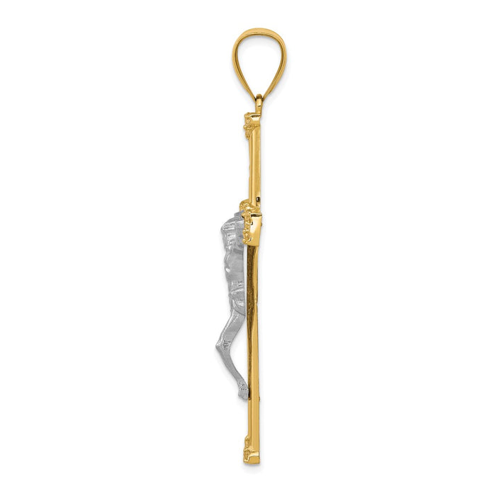 10K w/ Rhodium CZ Crucifix Pendant-10C1064