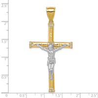 10K w/ Rhodium CZ Crucifix Pendant-10C1064