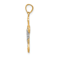 10K w/Rhodium Crucifix Pendant-10C1068