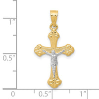 10K w/Rhodium Crucifix Pendant-10C1068
