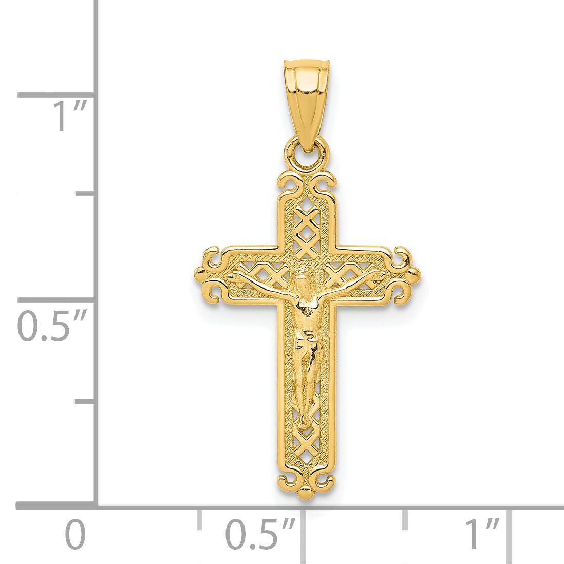10k Crucifix Pendant-10C1070