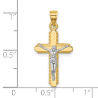 10K w/Rhodium Crucifix Pendant-10C1076