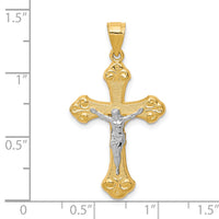 10K w/Rhodium Crucifix Pendant-10C1080