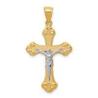 10K w/Rhodium Crucifix Pendant-10C1080