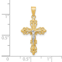 10K w/Rhodium Crucifix Pendant-10C1082