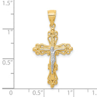 10K w/Rhodium Crucifix Pendant-10C1083