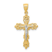 10K w/Rhodium Crucifix Pendant-10C1083