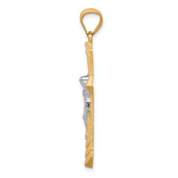 10K w/Rhodium Passion Crucifix Pendant-10C1086