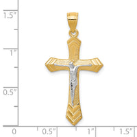 10K w/Rhodium Passion Crucifix Pendant-10C1086