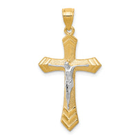 10K w/Rhodium Passion Crucifix Pendant-10C1086