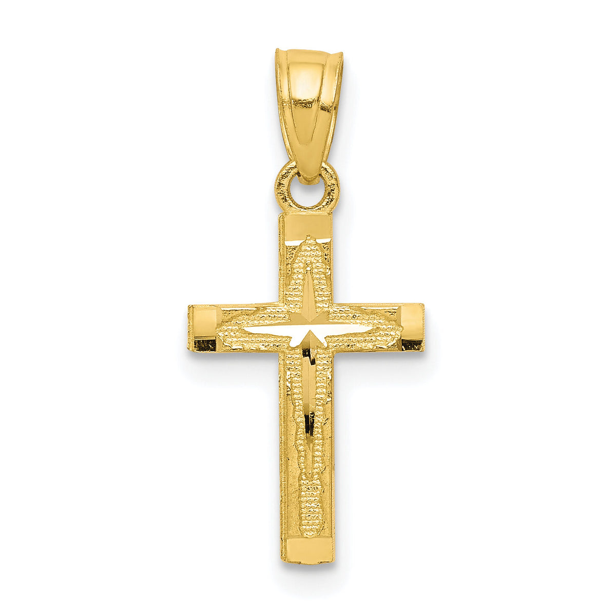 10k Diamond-Cut Cross Pendant-10C1094