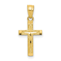 10k Diamond-Cut Cross Pendant-10C1094