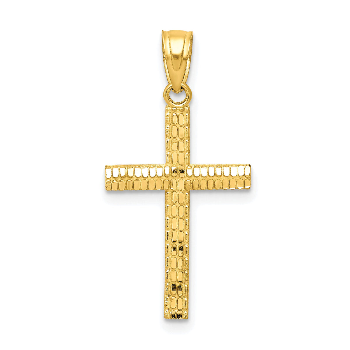 10k Diamond-Cut Cross Pendant-10C1096