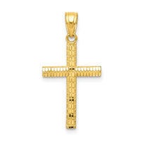 10k Diamond-Cut Cross Pendant-10C1096