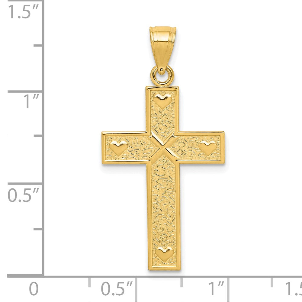 10K Cross W/GOD LOVES ME On Reverse Pendant-10C1102