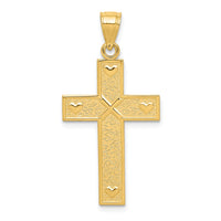 10K Cross W/GOD LOVES ME On Reverse Pendant-10C1102