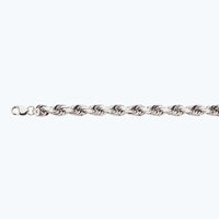 10K 12MM WHITE GOLD SOLID DC ROPE 22" CHAIN NECKLACE (AVAILABLE IN LENGTHS 7" - 30")