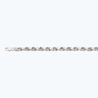 14K 10MM WHITE GOLD SOLID DC ROPE 24" CHAIN NECKLACE (AVAILABLE IN LENGTHS 7" - 30")
