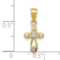 10k Small CZ Cross Pendant-10C1108