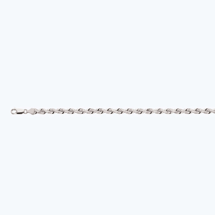 14K 6MM WHITE GOLD SOLID DC ROPE 28" CHAIN NECKLACE (AVAILABLE IN LENGTHS 7" - 30")