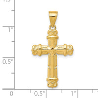 10k Fleur de Lis Cross Pendant-10C1118