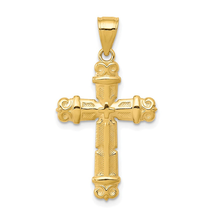 10k Fleur de Lis Cross Pendant-10C1118