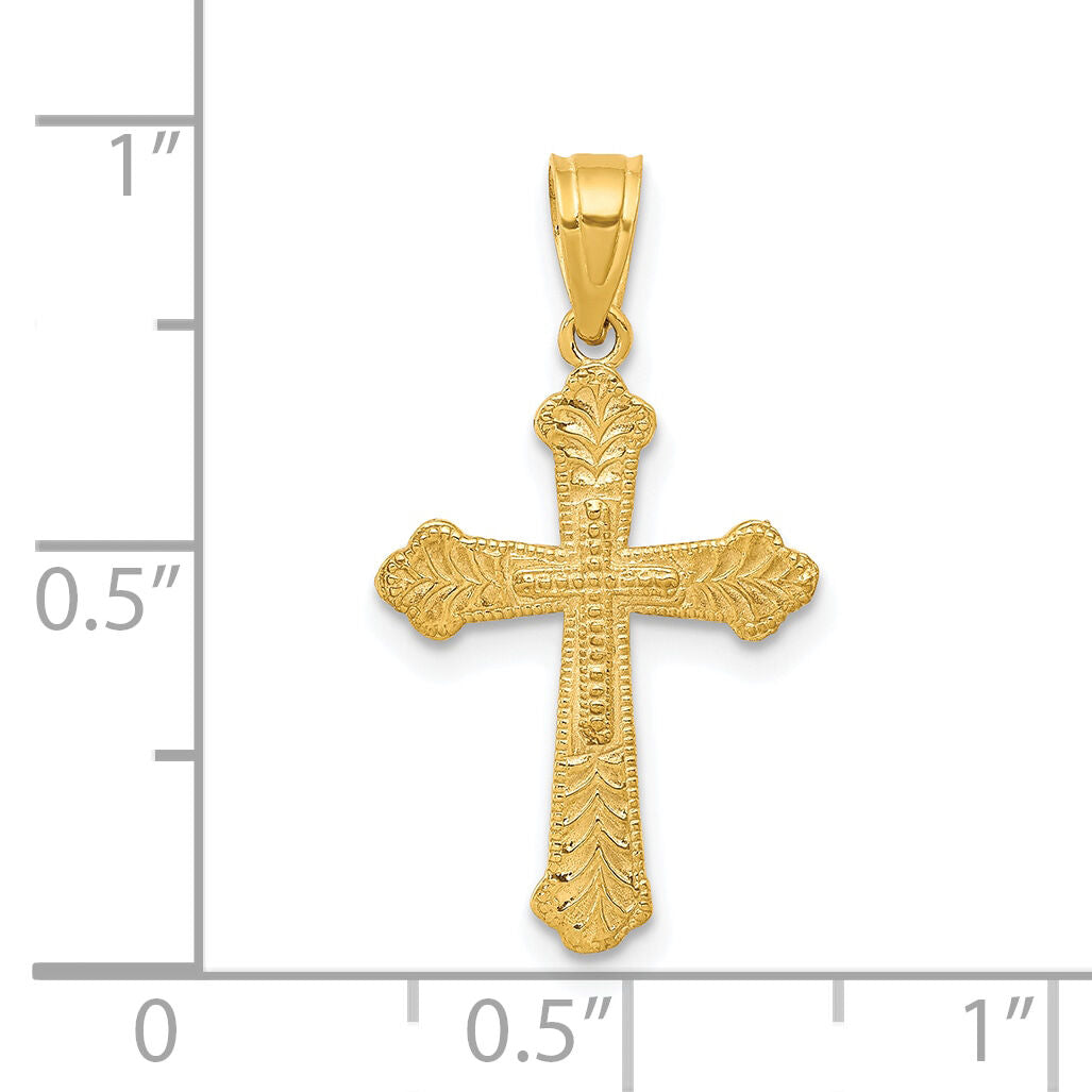 10k Budded Cross Pendant-10C1121
