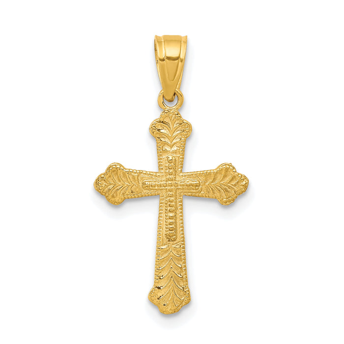10k Budded Cross Pendant-10C1121
